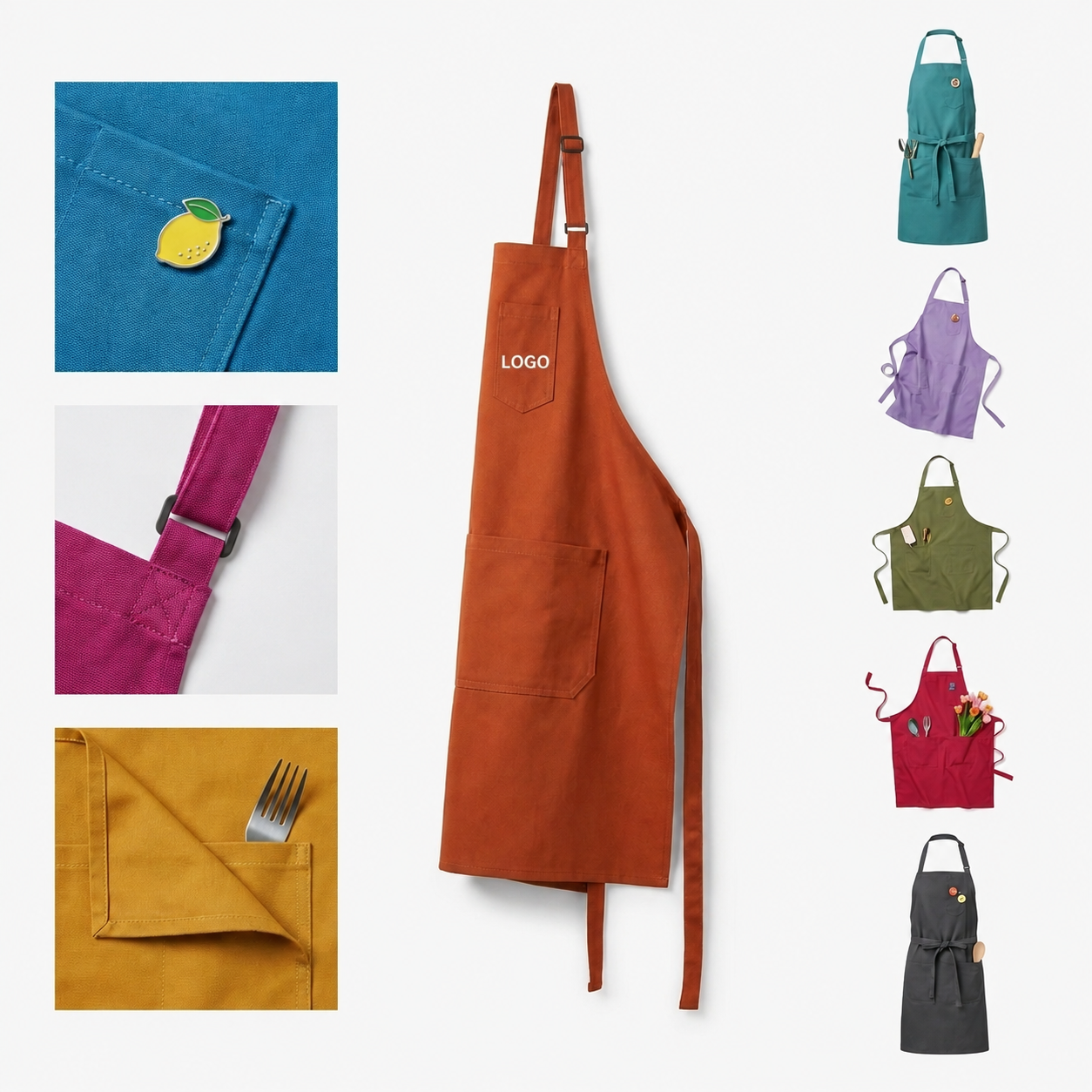 Water-Resistant Professional Matte Canvas Apron with Adjustable Straps