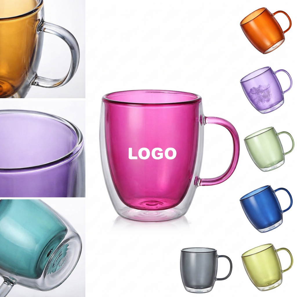 Insulated Tinted Borosilicate Glass Mug - 12 oz