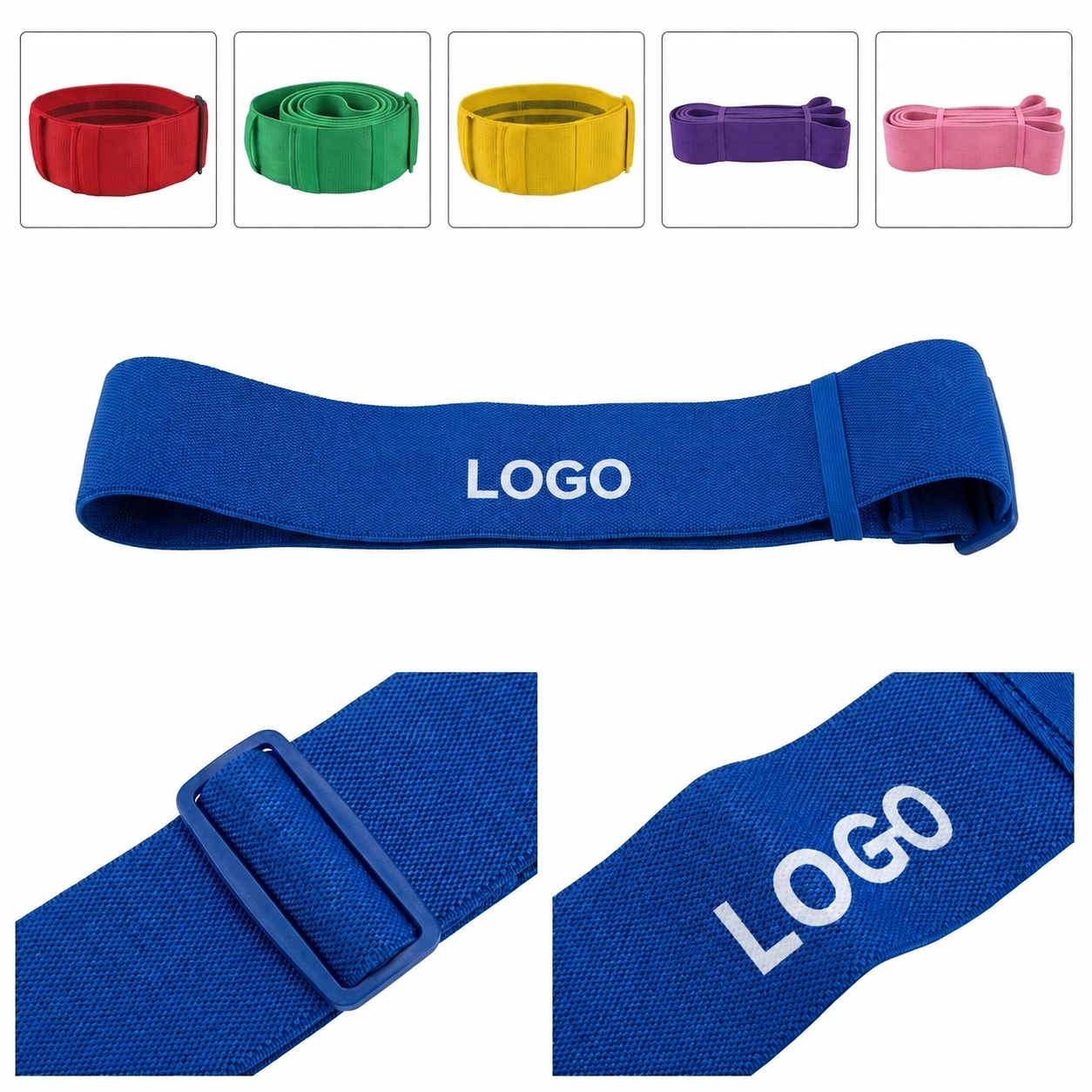 Adjustable Fabric Resistance Band with Non-Slip Grip