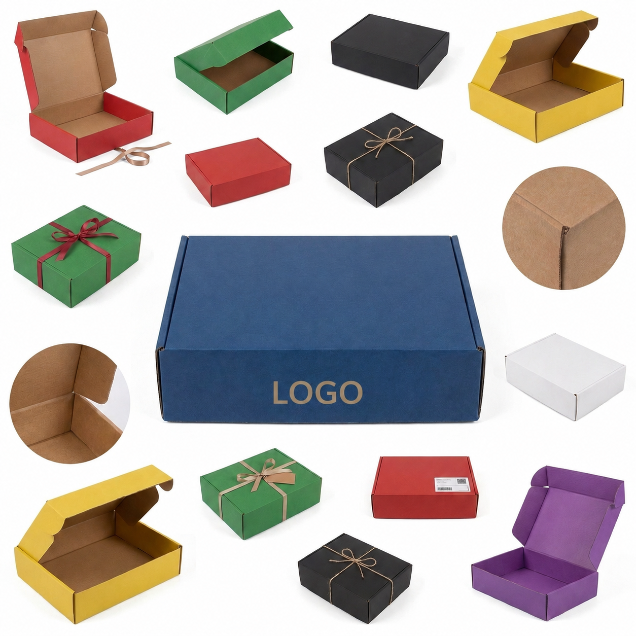Large Corrugated Mailer Box with Colorful Exterior and Kraft Interior - 11