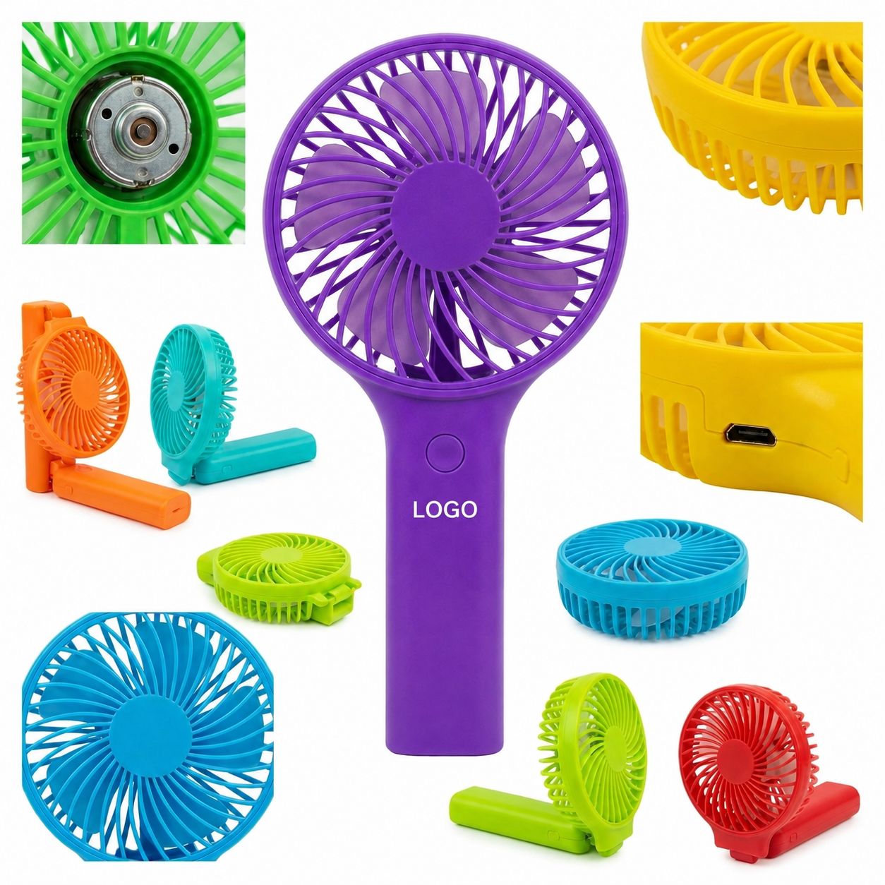 Portable Folding Handheld Cooling Fan with USB Charging