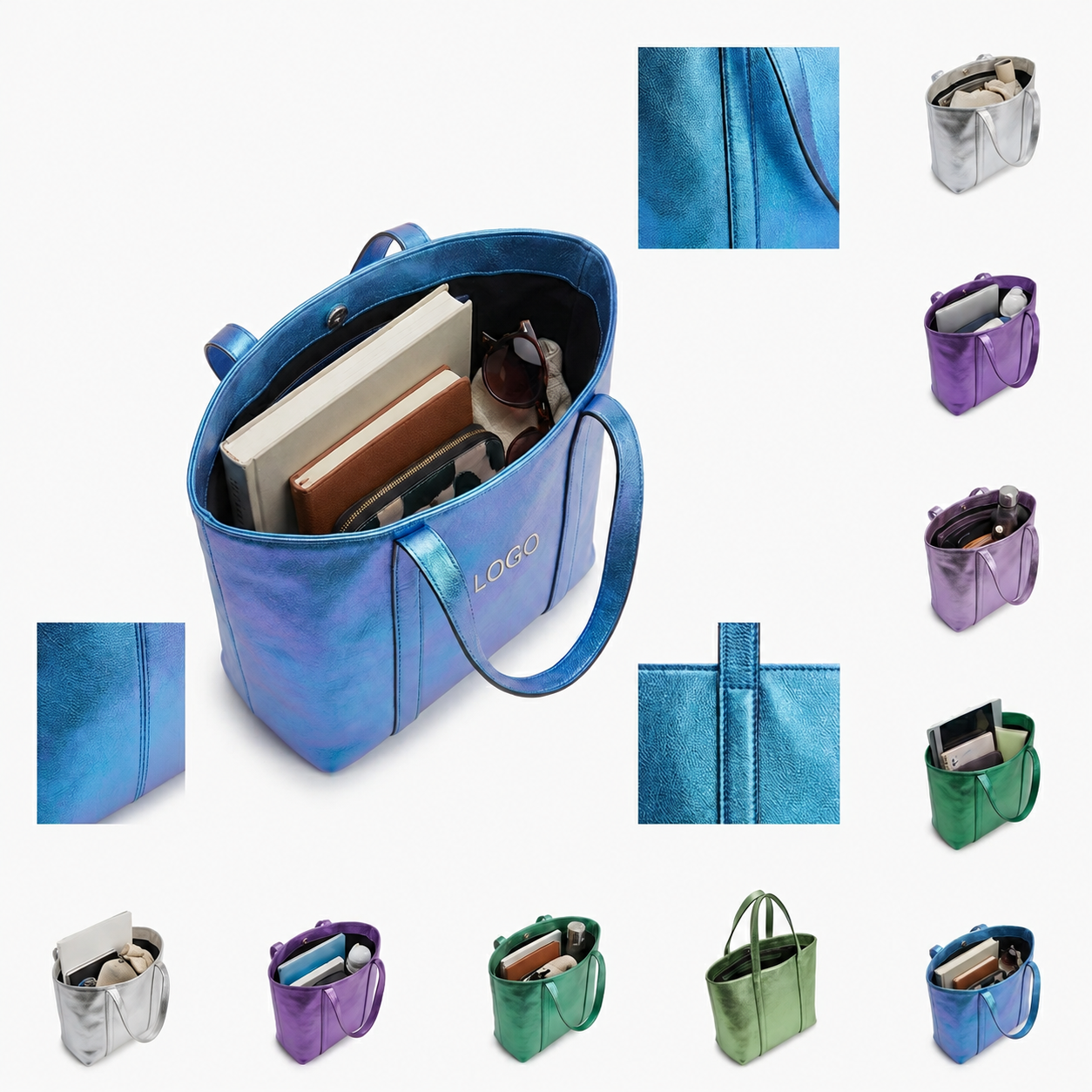 Shimmering Metallic Laminated Non-Woven Tote Bag