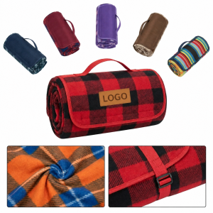 Portable Fleece Outdoor Blanket with Moisture-Resistant Backing