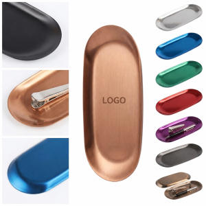 Minimalist Oval Metal Desktop Organizer Tray