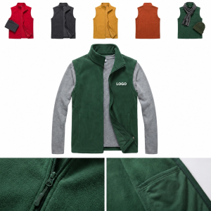 Full-Zip Lightweight Microfleece Utility Vest with Integrated Pockets