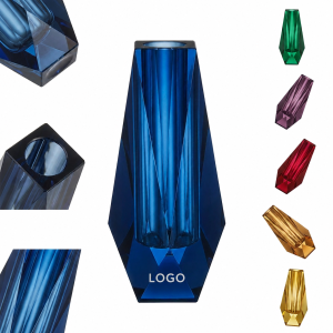 Geometric Prism Lead-Free Crystal Bud Vase