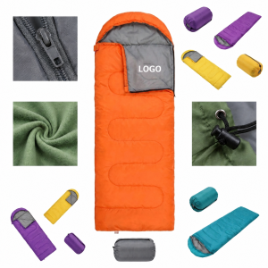Lightweight Multi-Color Envelope Sleeping Bag with Drawstring Hood