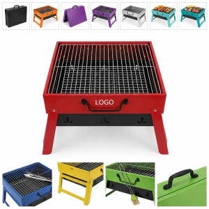 Portable Folding Charcoal Briefcase Grill with Integrated Ash Tray