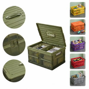 Collapsible Multipurpose Organizer Crate with Protective Lid